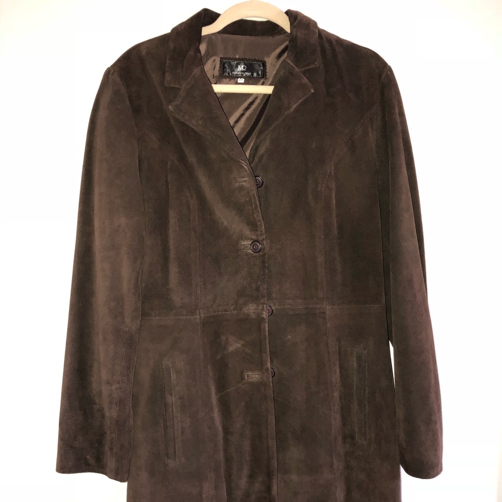 Knee Length Suede Jacket