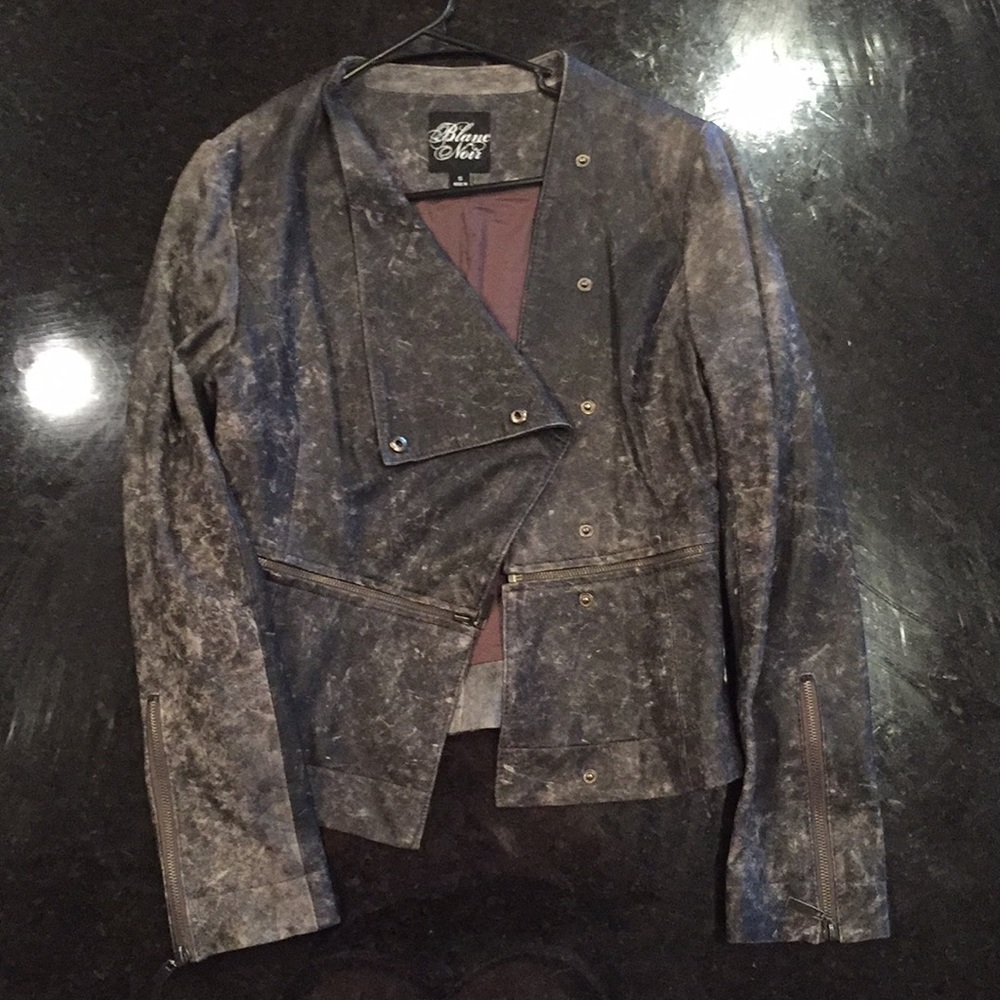 Blanc Noir Grunge Leather Jacket