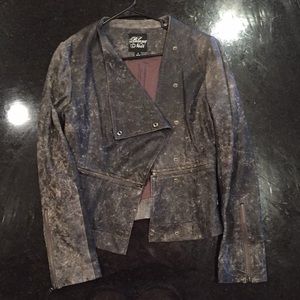 Blanc Noir Grunge Leather Jacket