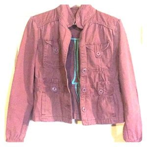 100% cotton plum colored jacket.