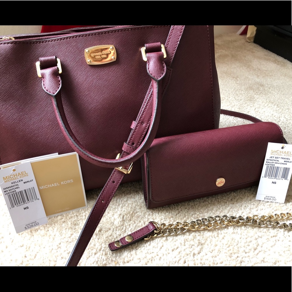 Michael Kors Kellen Satchel & Wallet on a Chain.