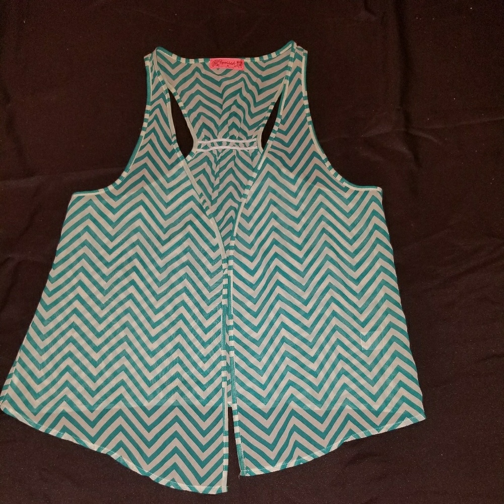 Girls chevron pattern duster vest small