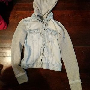 Mudd lightwash denim hooded jacket