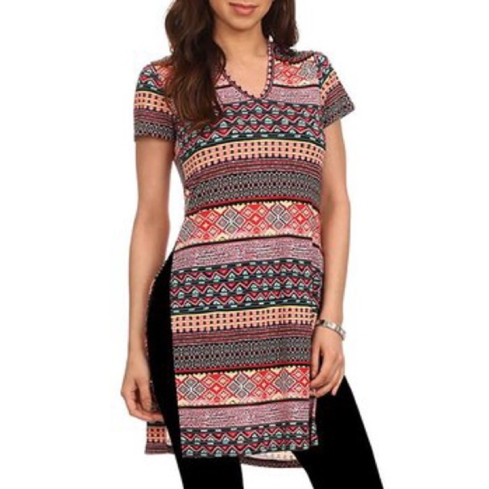 SOLD Peach Geometric Tunic