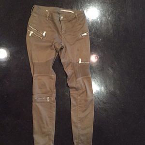 Zara Green Zippered Pants