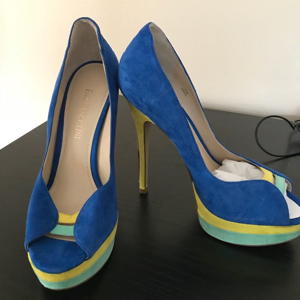 Enzo Angiolini color block heels