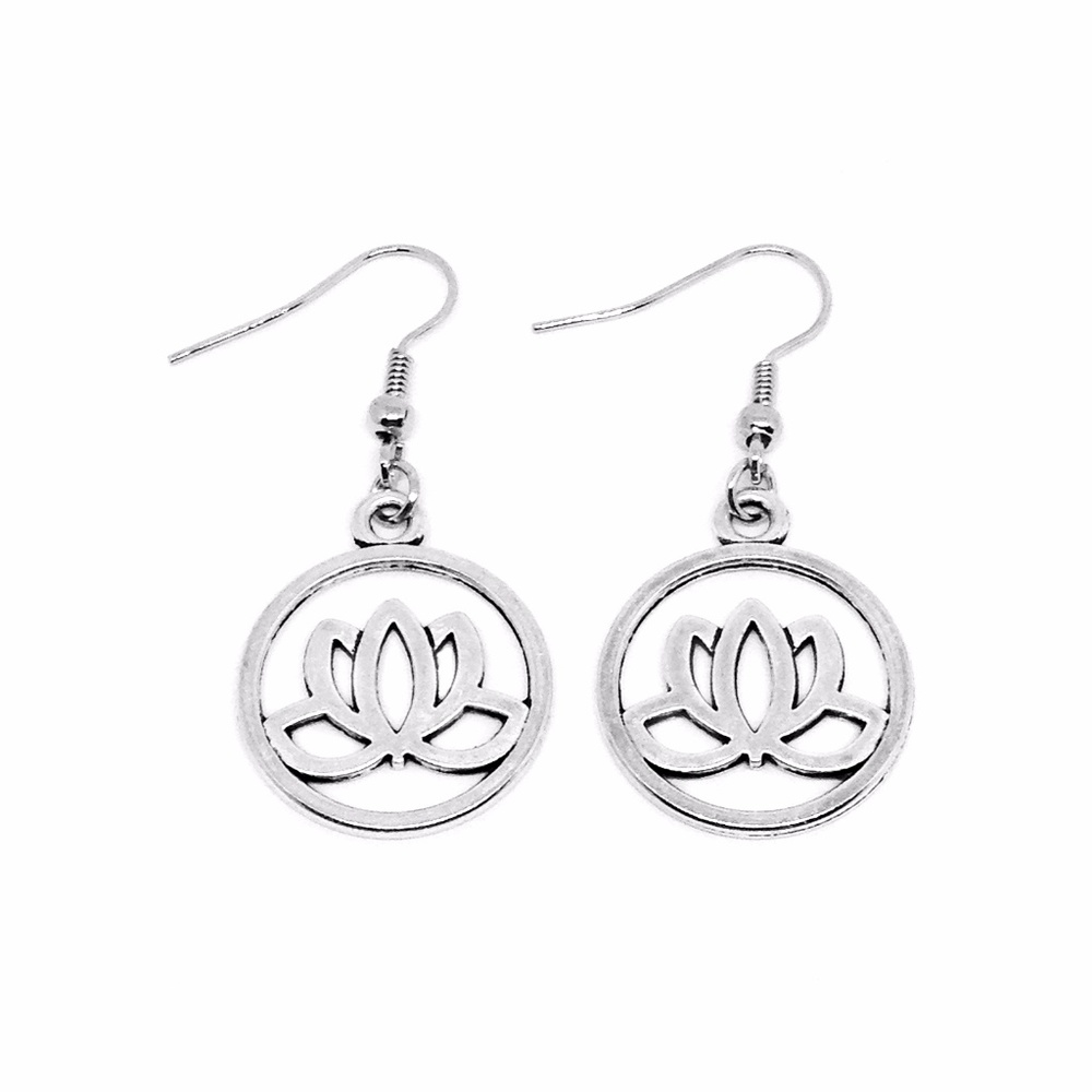 Earrings Lotus Flower Circle