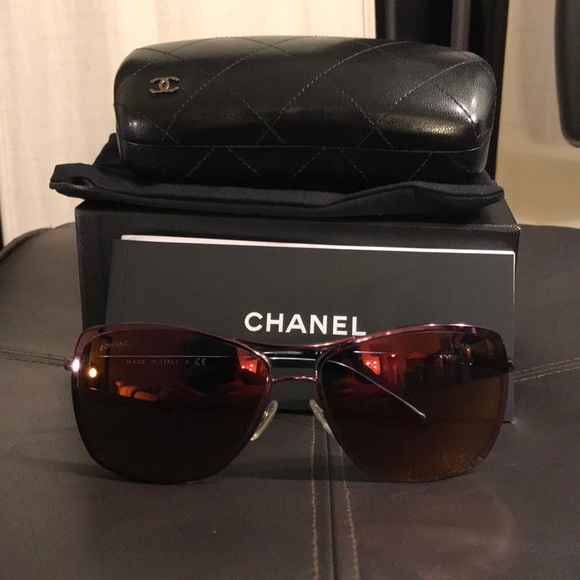 Chanel 2017 Aviator Pilot mirror purple sunglasses - Picture 2 of 8