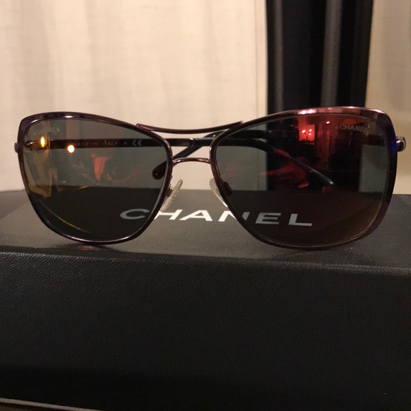 Chanel 2017 Aviator Pilot mirror purple sunglasses - Picture 5 of 8