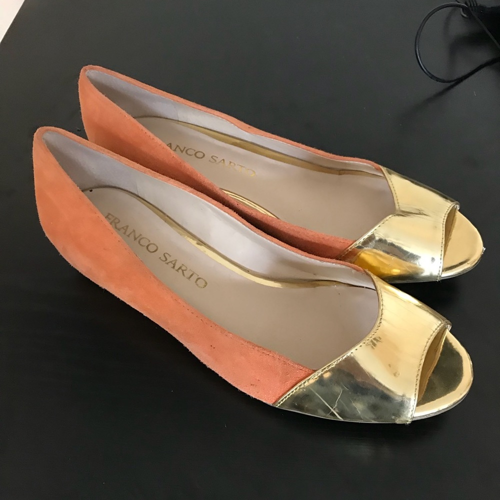 Orange & gold flats
