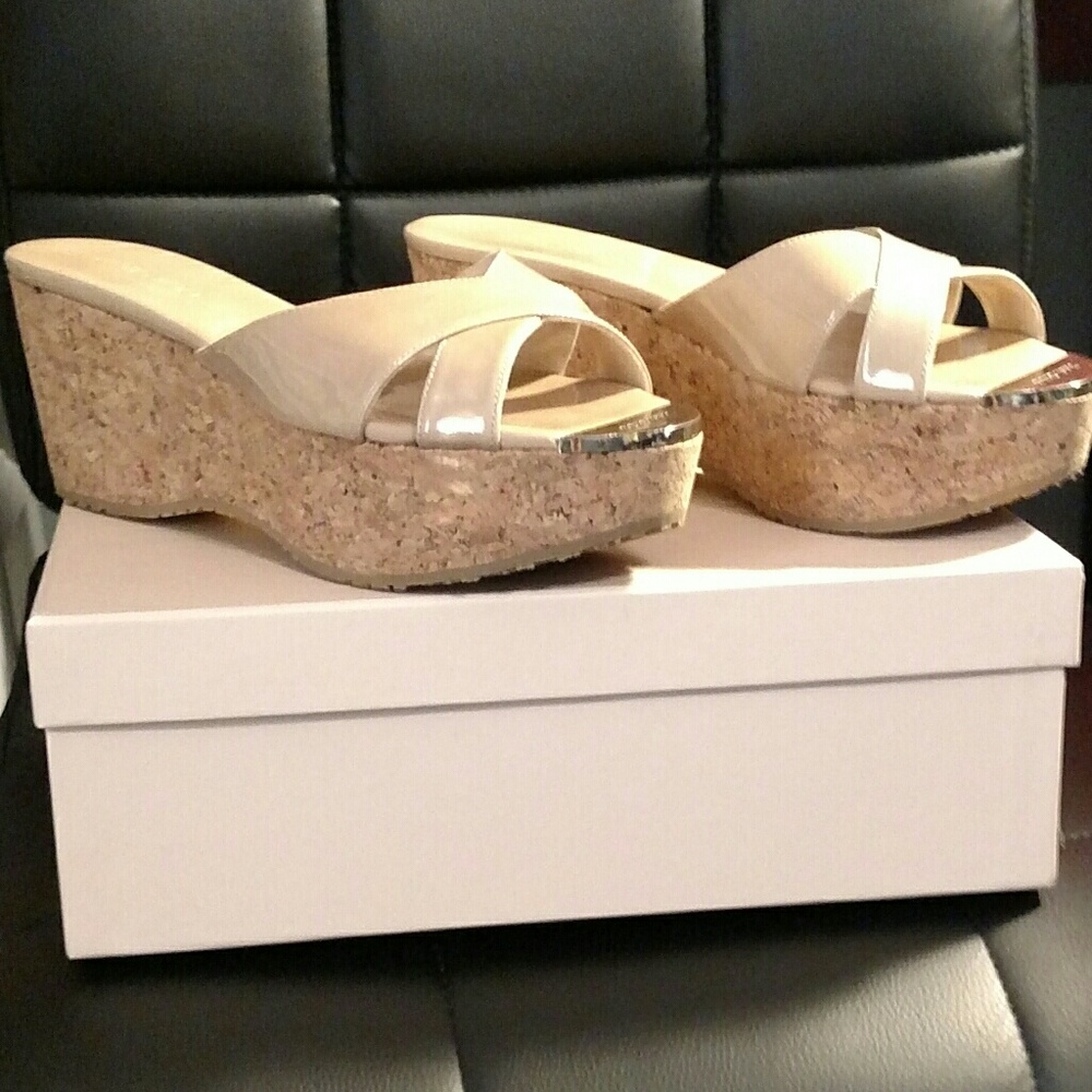 Jimmy Choo cork wedge heel sandals