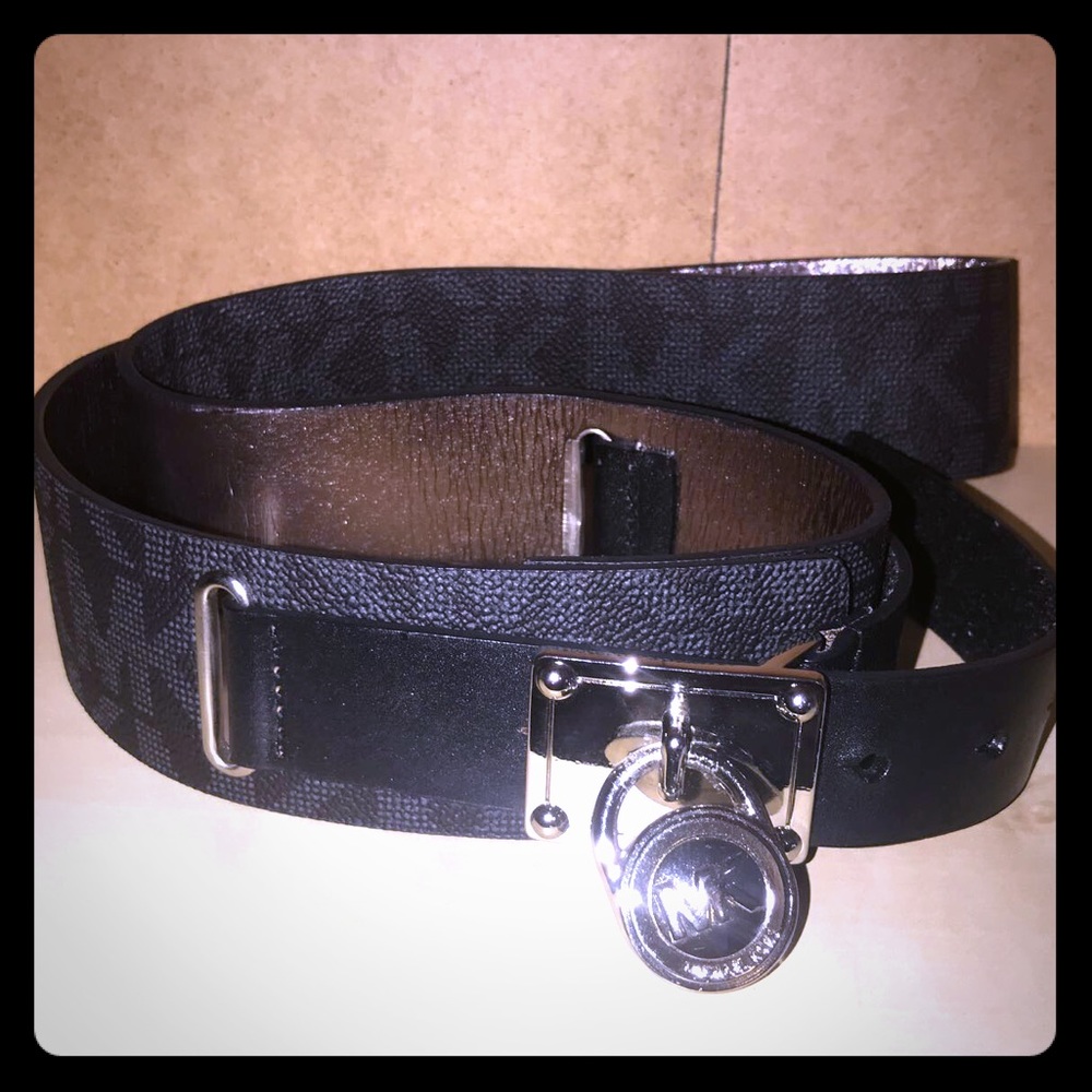 Michael Kors Black & Silver signature belt