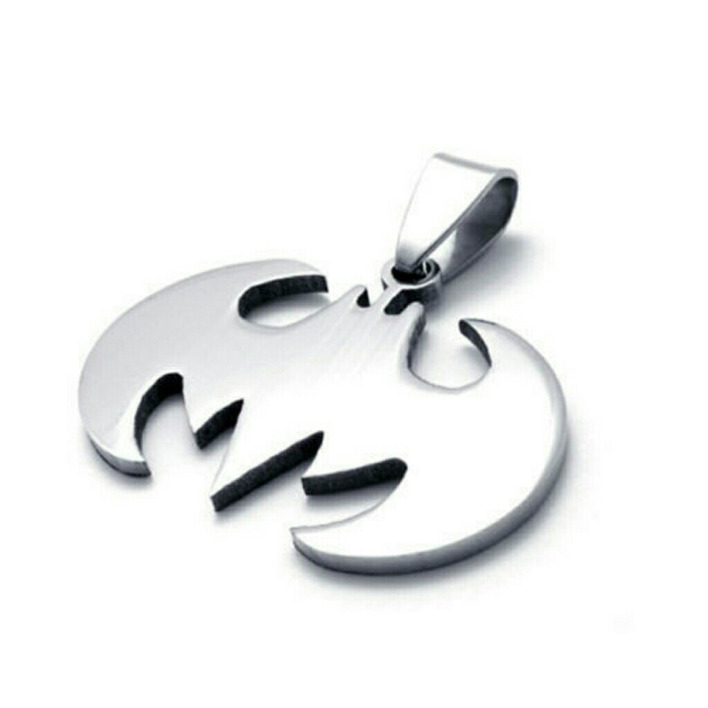 4/$25 Stainless Steel Laser Cut Batman Necklace - Picture 2 of 2