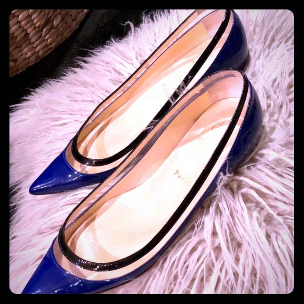 Auth Louboutin Paulina Patent Flats - Picture 1 of 6