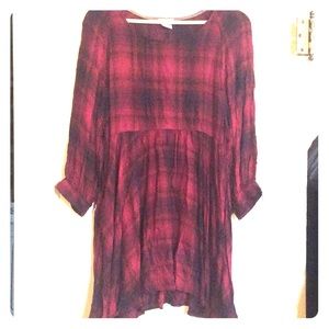 Plaid long sleeve dress.