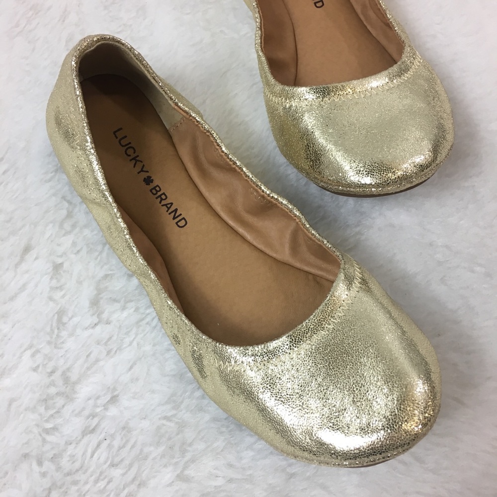 Lucky Brand Gold Sparkle Flats - Picture 1 of 6