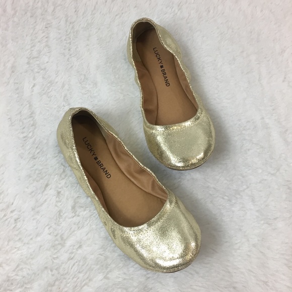 Lucky Brand Gold Sparkle Flats - Picture 2 of 6
