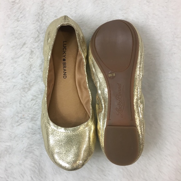 Lucky Brand Gold Sparkle Flats - Picture 6 of 6