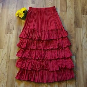 Red Maxi Skirt