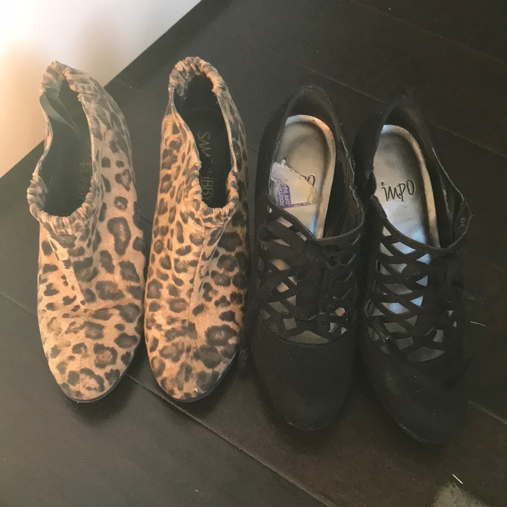Bundle Sammy Libby leopard & Black Impo booties!