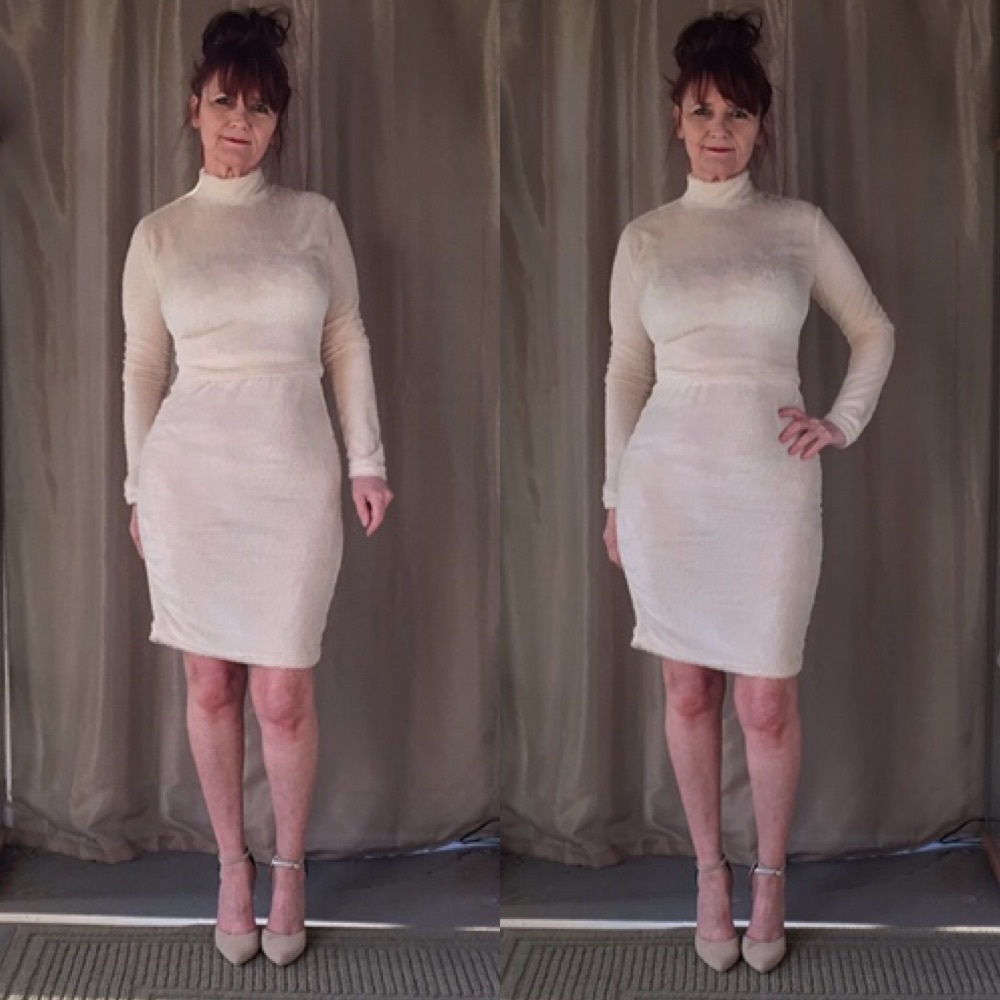 NEW 2 PC CHAMPAGNE PLUSH SKIRT SET