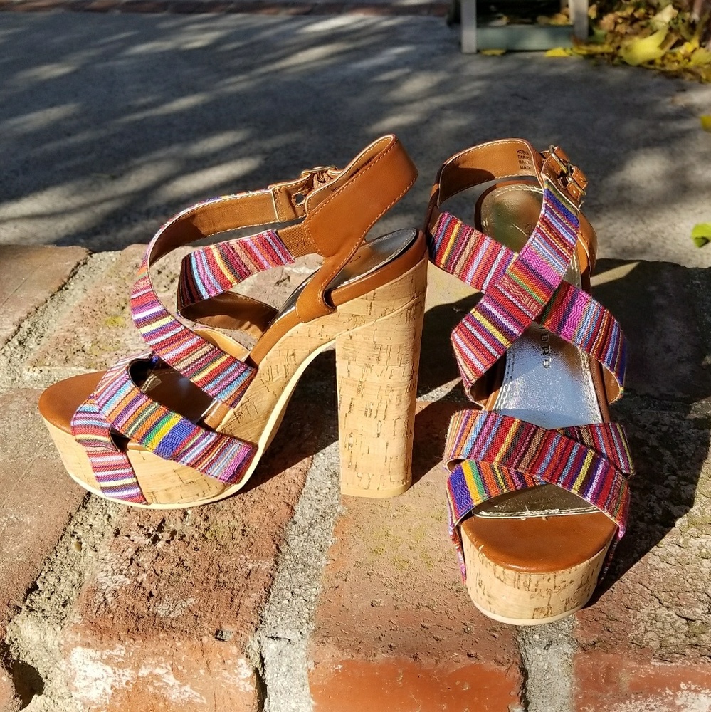 Sexy Mexican Blanket Platform sandals