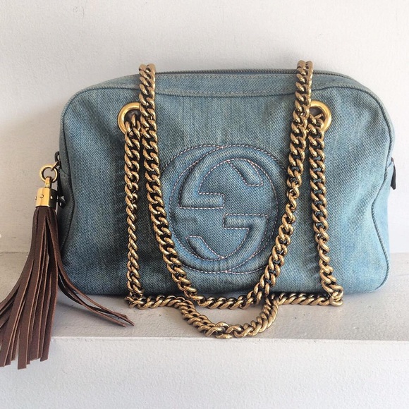 gucci soho denim shoulder bag