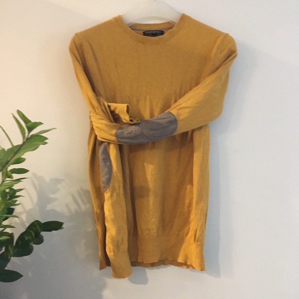BR cotton elbow patch sweater