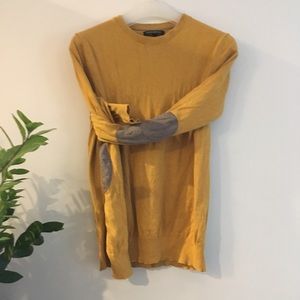 BR cotton elbow patch sweater