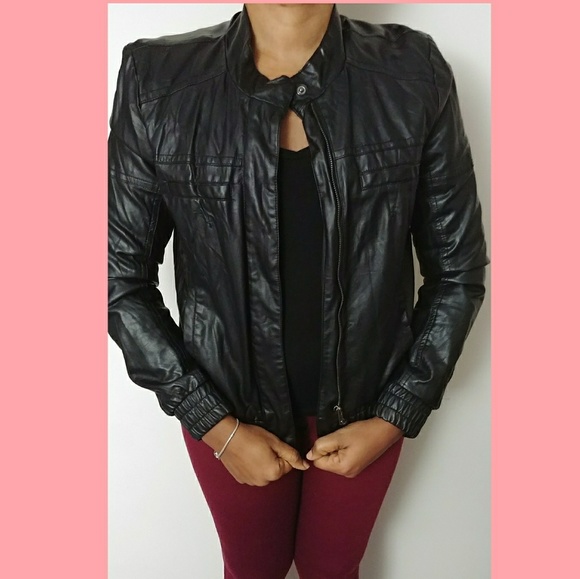 Black leather jacket EUC - Picture 2 of 4