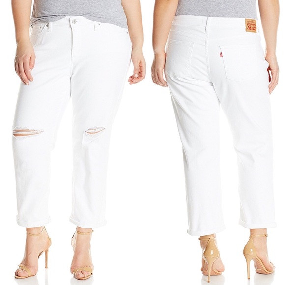 Levi's Denim - Levi's Distressed Cropped Boyfriend Jeans Plus