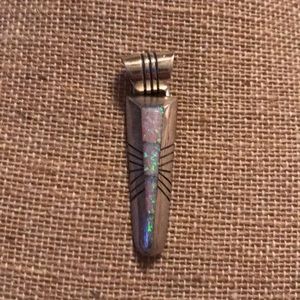 C. Benally Navajo Sterling Silver Opal Inlay