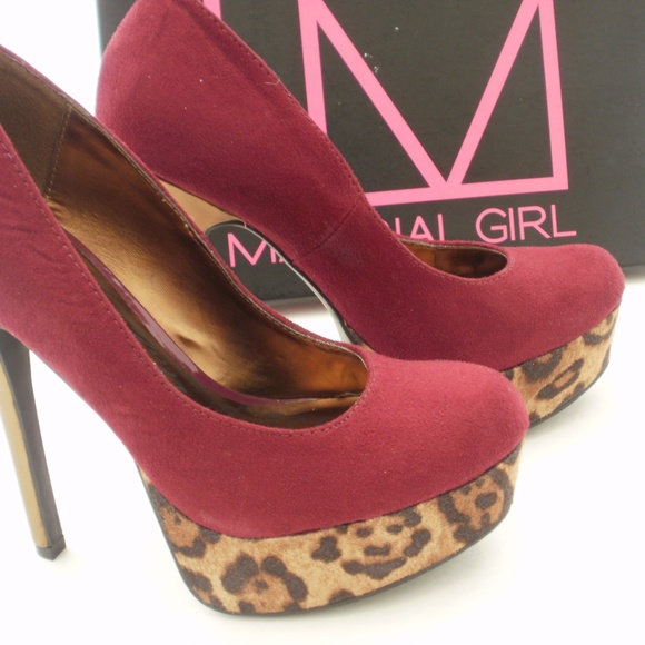 Material Girl Muse Wine Leopard Platform Pump Heel - Picture 5 of 9
