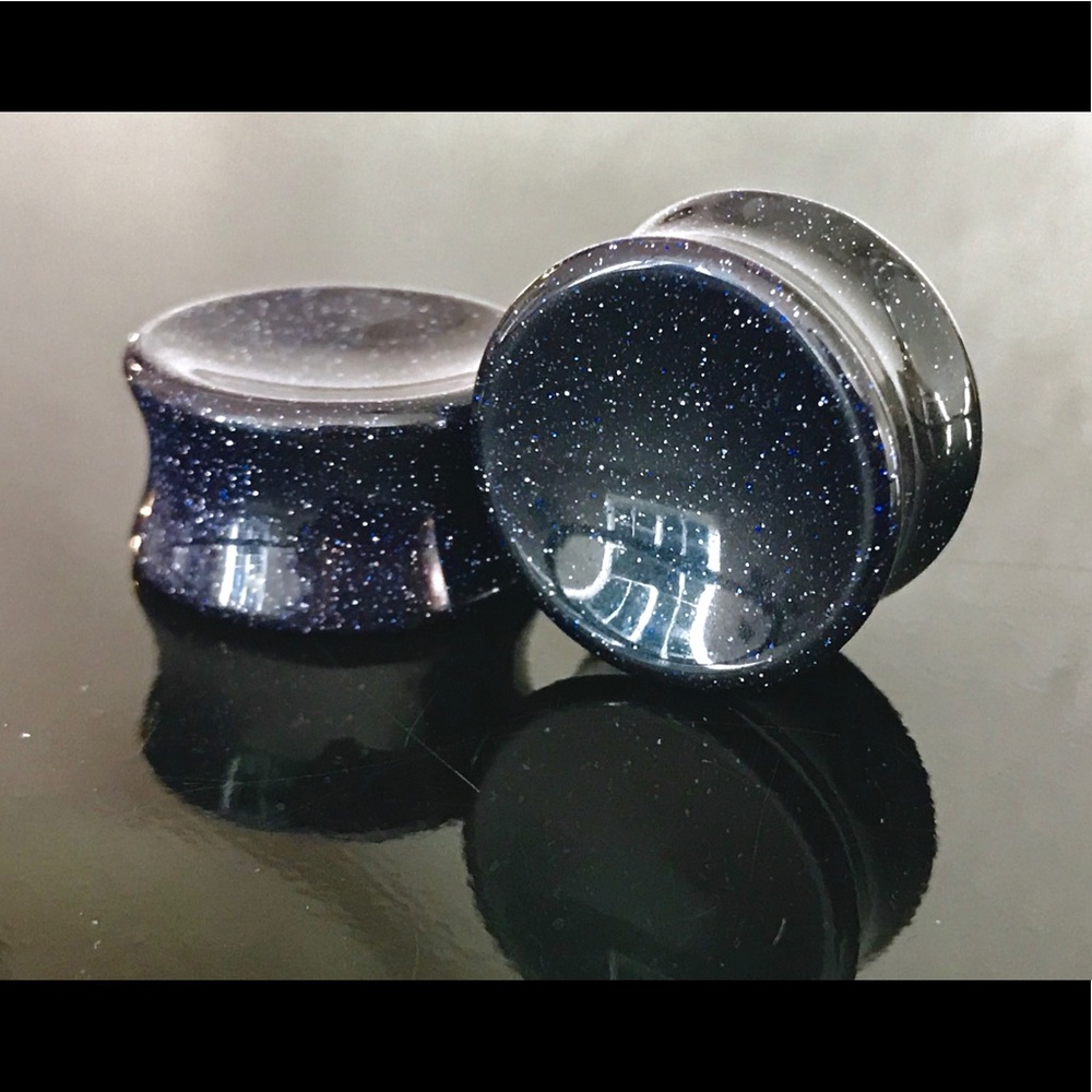 Blue Goldstone Plugs size 3/4