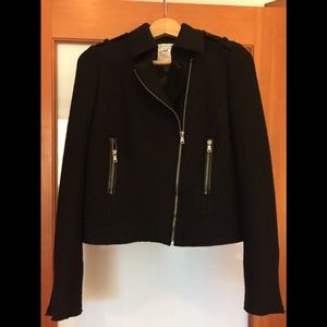 Black wool Moto Jacket size 6/38.