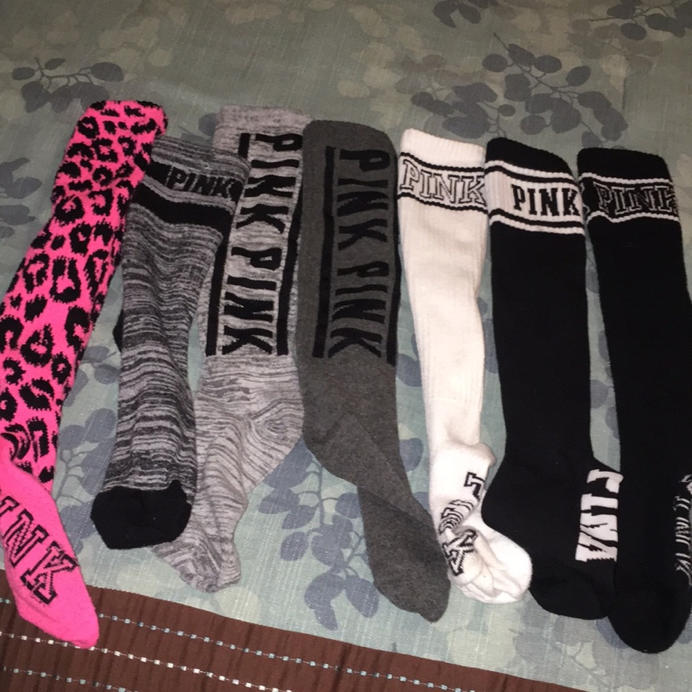 A BUNCH OF VICTORIAS SECRET PINK SOCKS