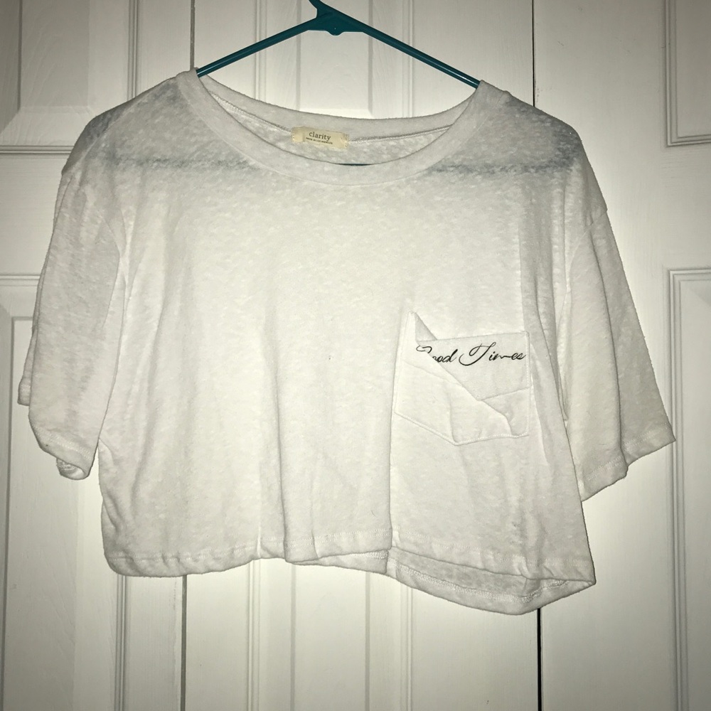 White cropped crewneck