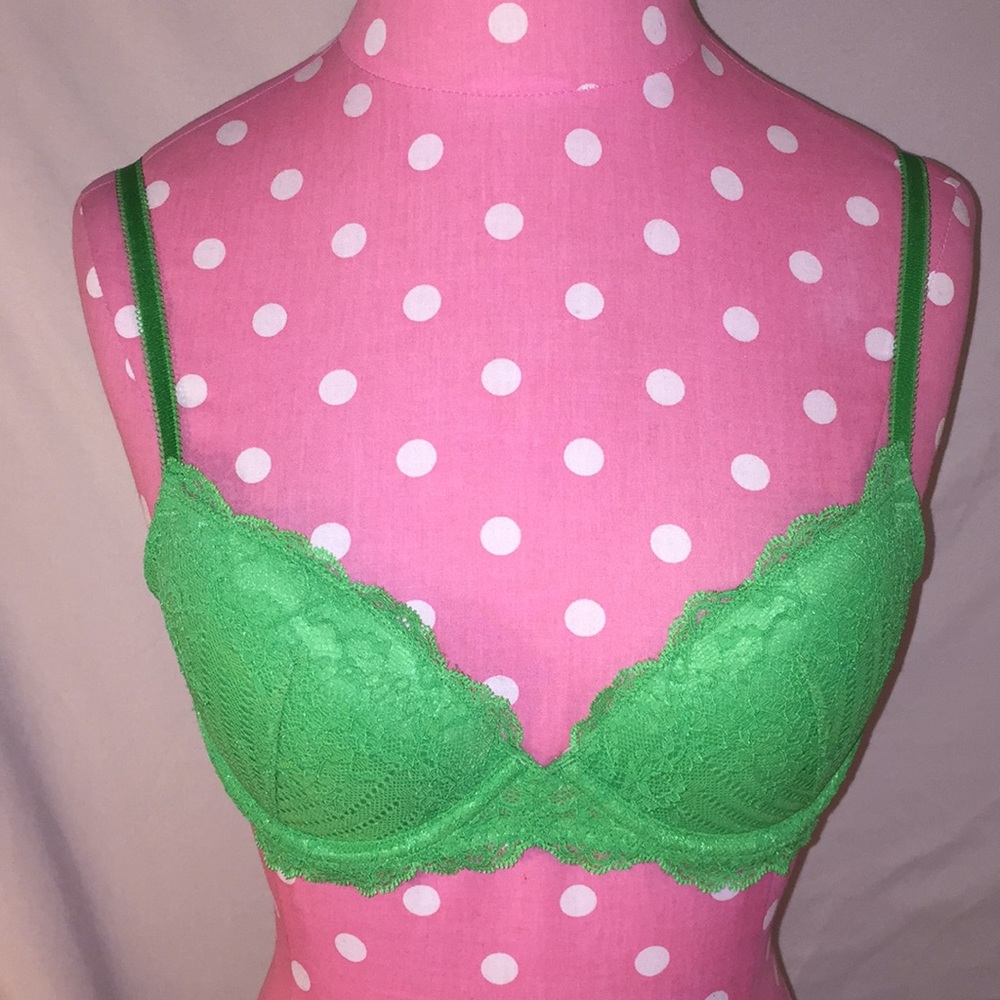 NWOT GapBody Sz 34B green lace underwire bra