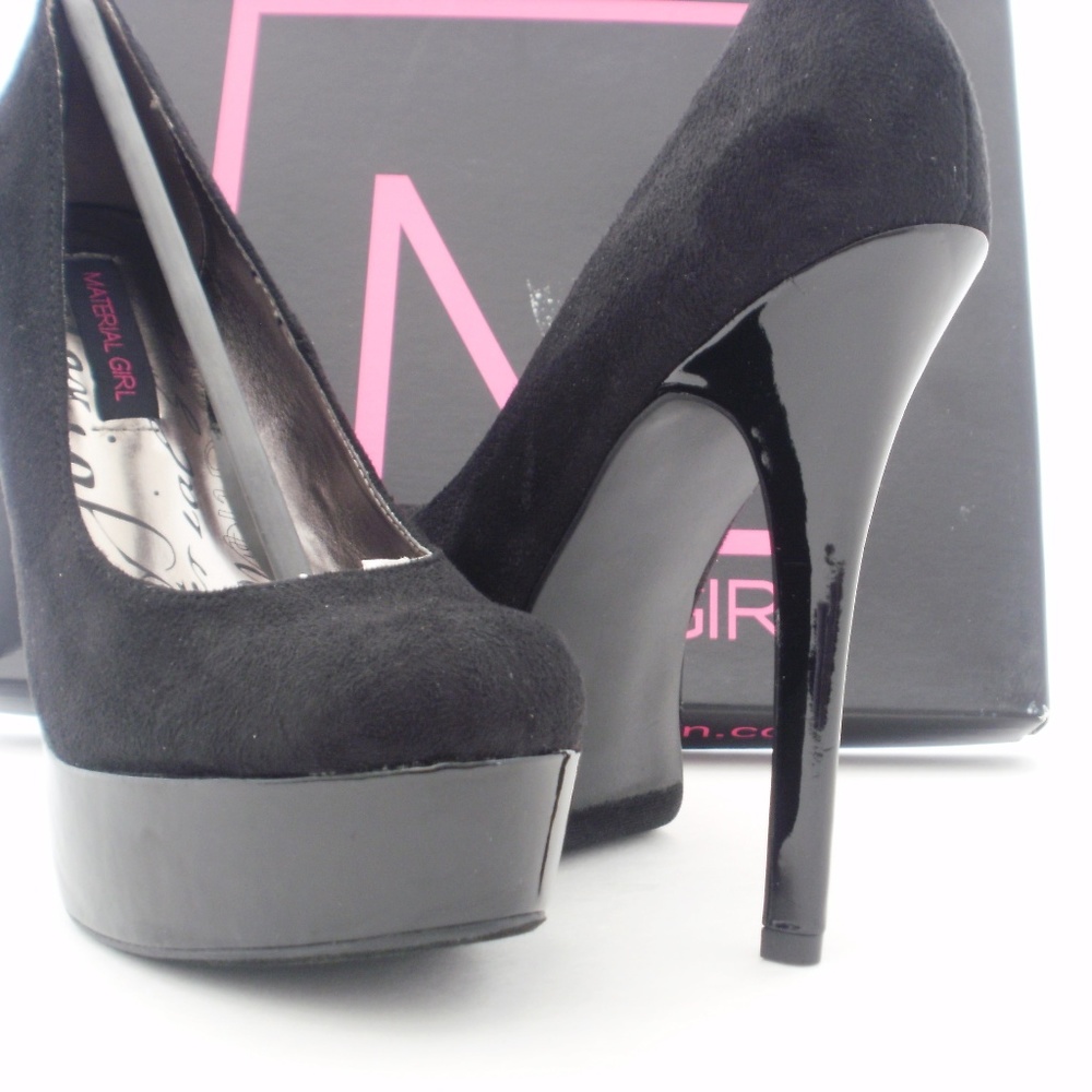 New Black Pump Heels Platform Material Girl Muse 7