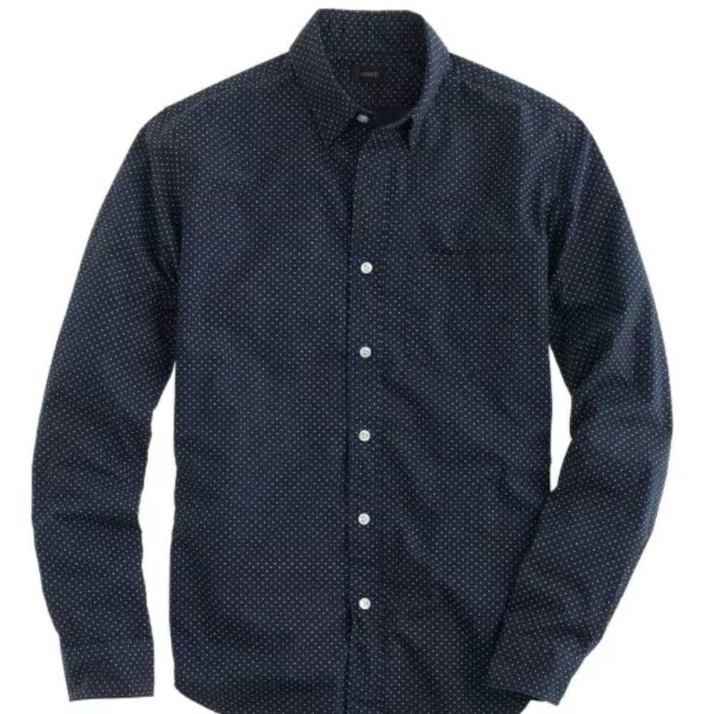J. Crew Navy Blue Microdot Button Down Shirt