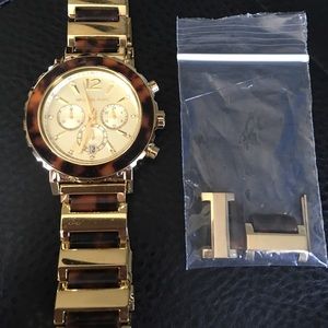 Tortoise and gold Michael Kors watch