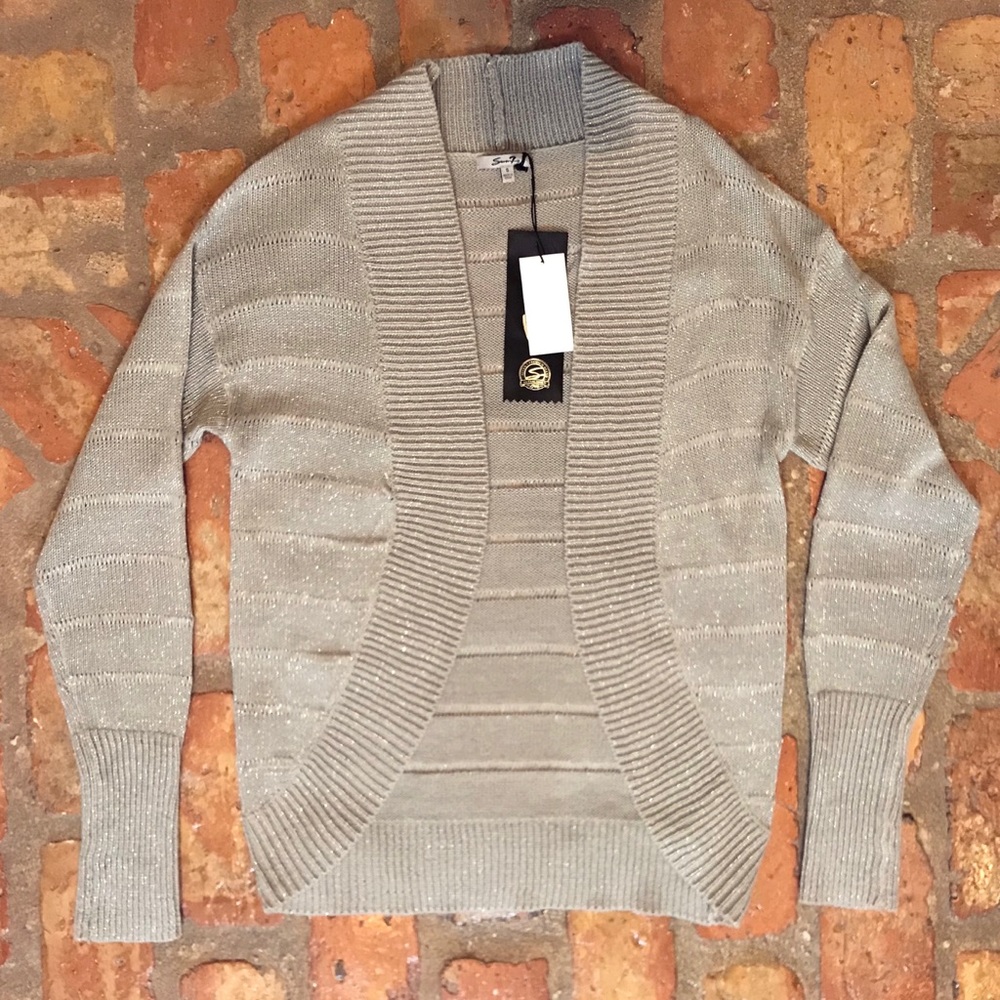 Seven7 Gray Open Cardigan