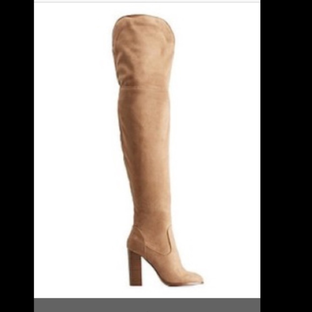 TAN OVER THE KNEE BRAND NEW BOOTS WITH HEEL