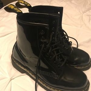 Black patent leather Doc Martens