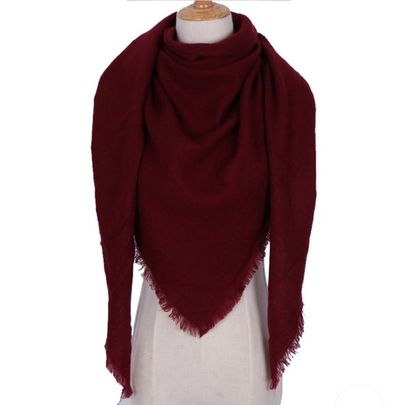 Solid Scarves Wraps Blue Burgundy Black Green Navy - Picture 3 of 8