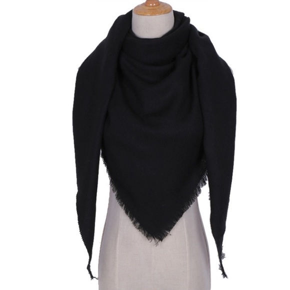 Solid Scarves Wraps Blue Burgundy Black Green Navy - Picture 6 of 8