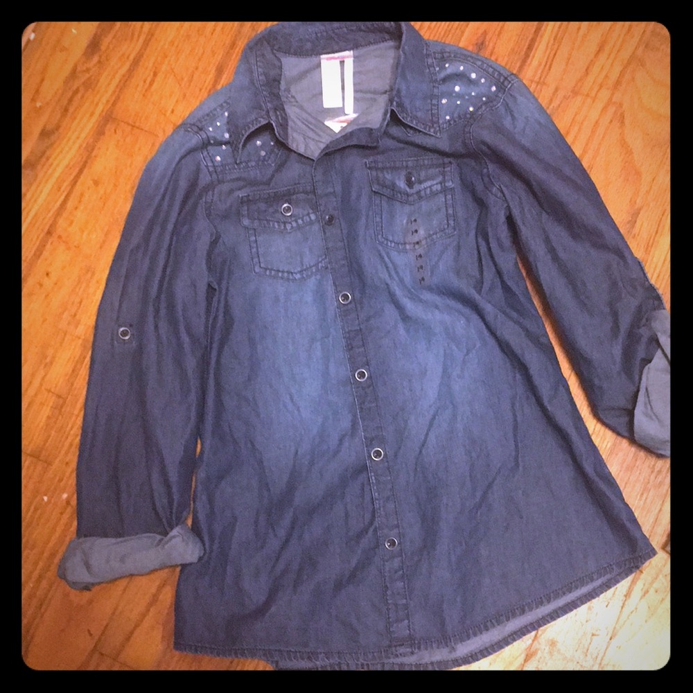 Justice denim t shirt