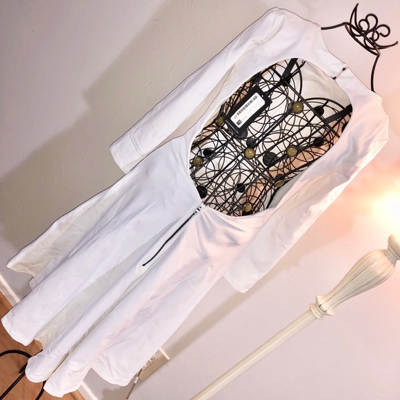 NWT David Lerner white open back fit & - Picture 7 of 9