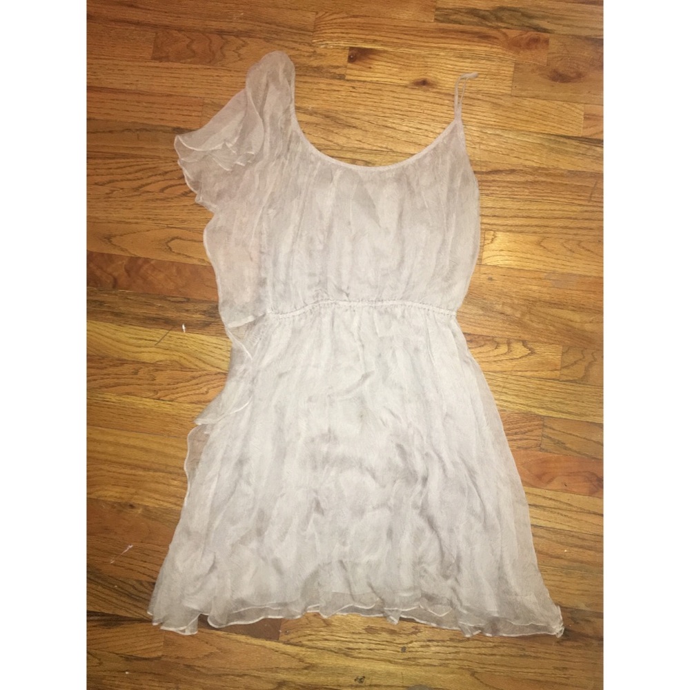 Elizabeth and James Dress one shoulder ruffle