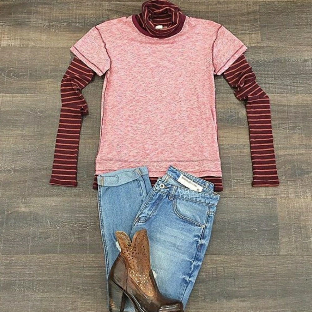 Free People Turtleneck Twofer Top - Picture 3 of 6